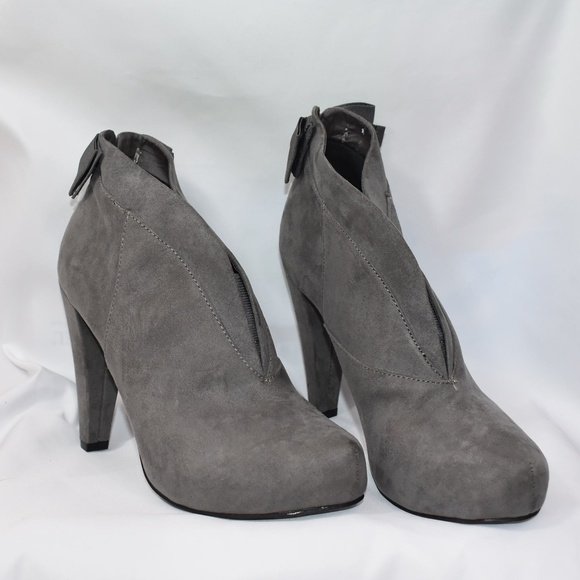 G by GUESS Shoes - G By GUESS Tarrah Gray Faux Suede BOOTIE High Heel